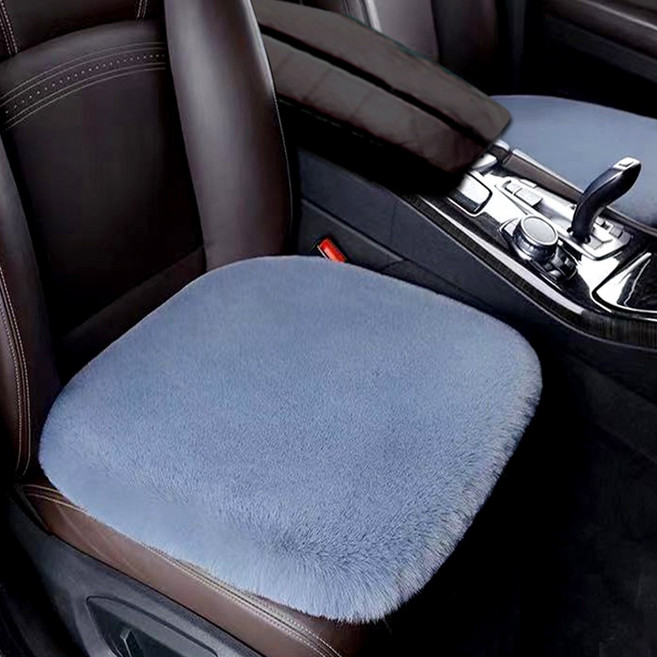 벤비아믹스 폭시니 차량용 털방석 앞좌석 1+1 봄 가을 겨울 방석 자동차 시트커버 따듯한 방석 귀여운 방석 00461, 2개, 앞 밍크그레이