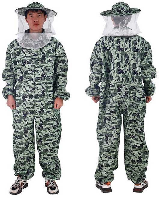 양봉옷 우주복 작업복 벌초옷 방충복 양봉 모자 장갑 세트, 1세트, 그린