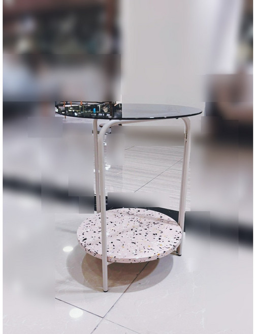 모던하우스 [택배발송/DIY] 니틀리 유리테라조 사이드테이블 (그레이) LS0725005, 사진참조