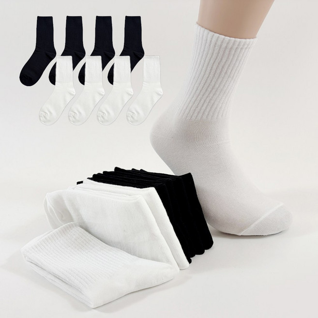 삭스포스트 남성용 사계절 반골지 중목 양말 8켤레