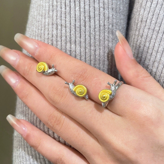 현블러썸 골드 달팽이 스네일 유니크 큐빅 여성 주얼리 세트