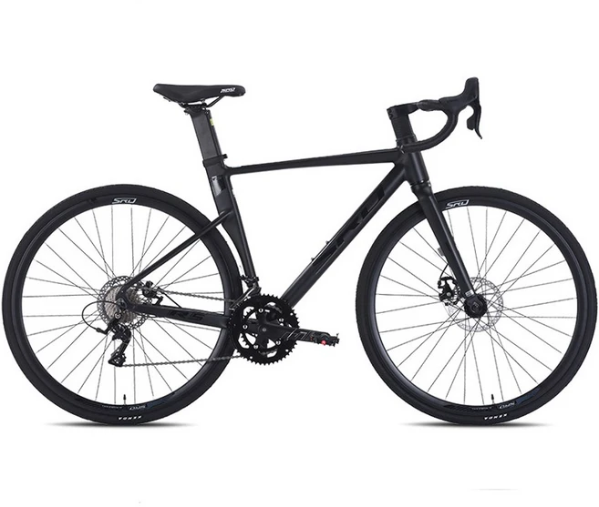 2025 SRD 솔리드 레이싱 경량 에어로 풀인터널 로드자전거 R5 18단 듀얼레버 완조립, 1개, 490cm, 매트블랙 - 쿠팡