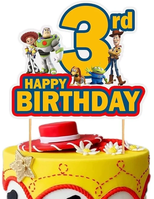 토이 스토리 파티 호의에는 슬랩 팔찌 스티커가 포함됩니다. 버스트 선물 가방 버즈 라이트 어린이 생일 장, 11 Cake Topper-1pack