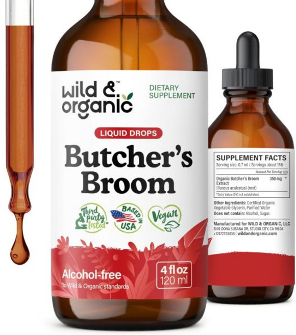 키드니클렌즈 신장 영양제 야생 정육점 빗자루 팅크 다리 Ruscus Aculeatus 루트 드롭 허브 비건 알코올 설탕 금지 4 floz, 야생 정육점 빗자루 팅크 - 다리 - Ruscus Ac, 1개