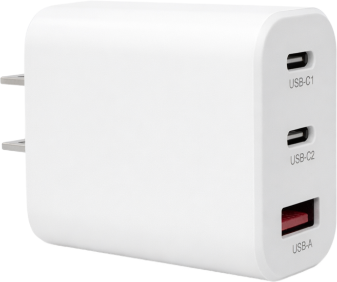 30W 2C1A 氮化鎵充電器, 白色, 1個