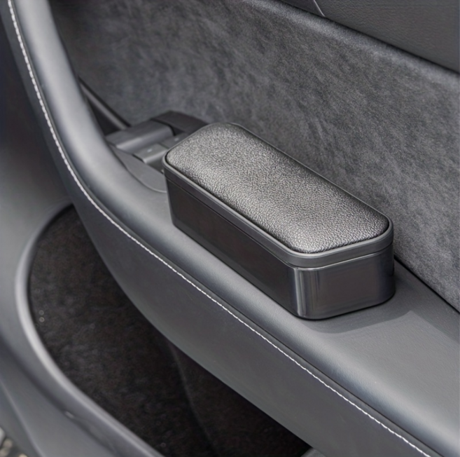 차량용 좌우문 암레스트 높이조절 쿠션 다기능 수납 자동차 팔걸이 팔꿈치 받침대, 블랙, 1개