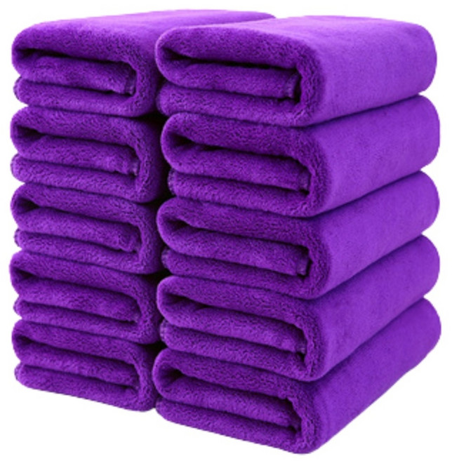 리빙무아 홈 보들 미용 타올, 퍼플, 10개