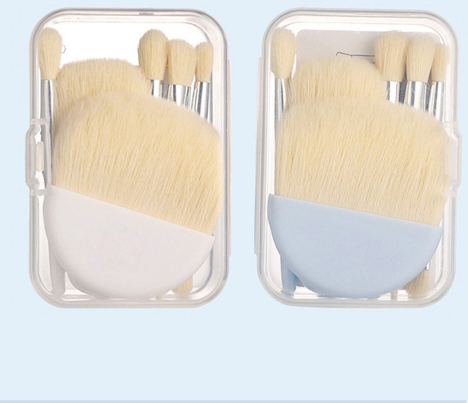 모든 미니 메이크업 브러쉬 세트 여행 휴대용 부드러운 여행용 초미니 초미세 브러쉬, 1개, 화이트
