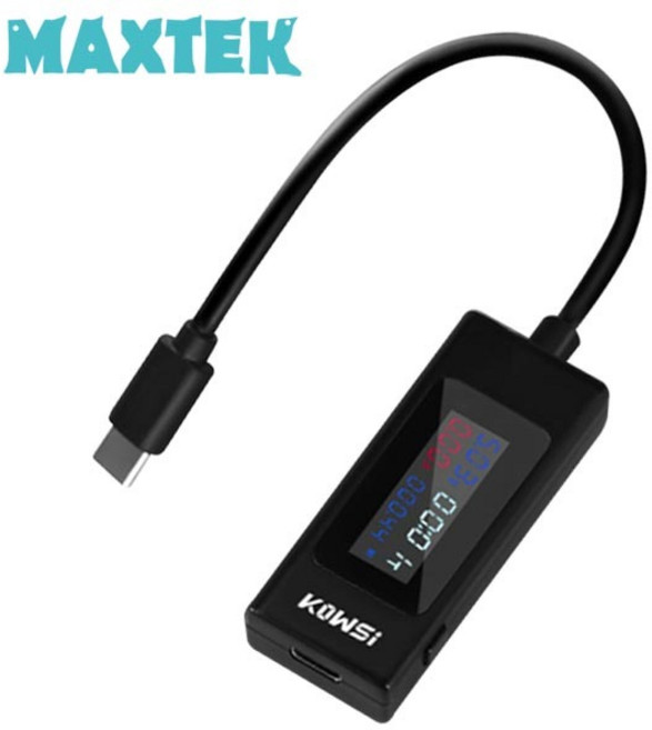 C타입 USB 충전 전압 전류 실시간 측정기 양방향 LCD 액정 멀티 테스트, 1개