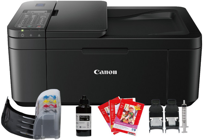 캐논 TR4640 팩스 무한잉크복합기 프린터기 양면인쇄 TR4640 동일사양 드림잉크, TR4640(WIFI자동양면인쇄)팩스복합기, 블랙+무한잉크럭셔리형완벽설치