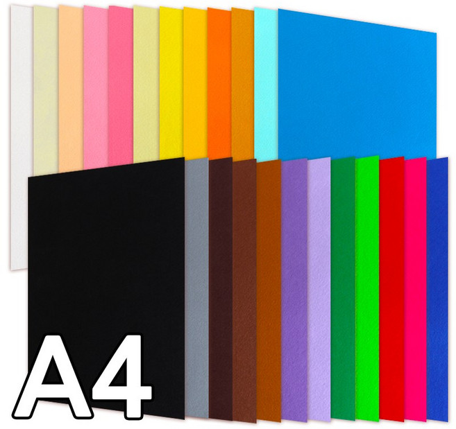 뮤즈 A4 오리지널 칼라펠트 비접착식 1세트 중복컬러 없이 알뜰구성, 24색