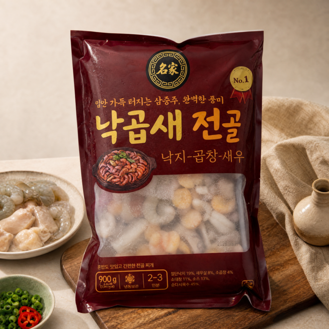 국내산 소곱창 명가 낙곱새전골 900g 넉넉한 양 2-3인, 10개