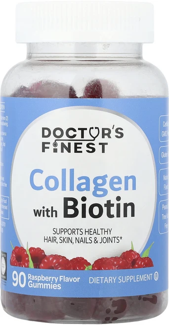 Doctor's Finest 비오틴 함유 콜라겐 구미젤리 라즈베리 맛 구미젤리 90개, DoctorsFinest비오틴함유콜라겐구미젤리라즈베리맛, 1개 - 쿠팡