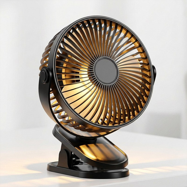 ROYAI ONE 무선 클립형 선풍기 휴대용 캠핑 가정용 LED 무드등 써큘레이터, 블랙, K12