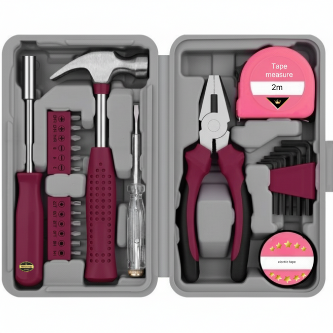 울튼 강철스텐 가정용 공구함 25종 풀세트, 1개