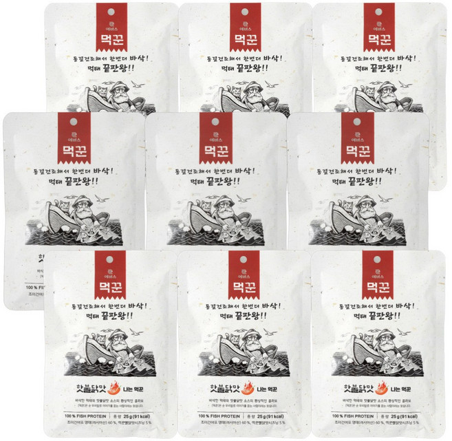 바삭한 손질 먹태 나는먹꾼 핫불닭맛, 9개, 25g