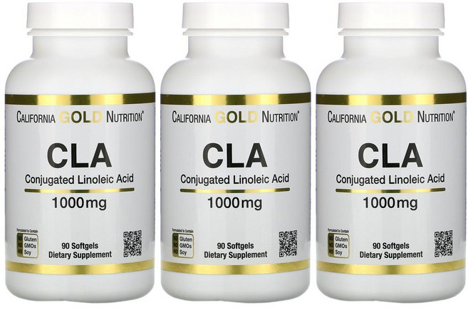 캘리포니아 골드 CLA 공액 리놀렌산 리놀레산 CGN CG땡 1000mg 90정 3통, 3개