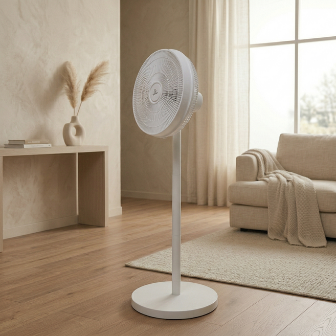 저소음 스탠드 선풍기 가정용 거실용 업소용 사무실 대형 16인치, NEW 코지 화이트 16인치