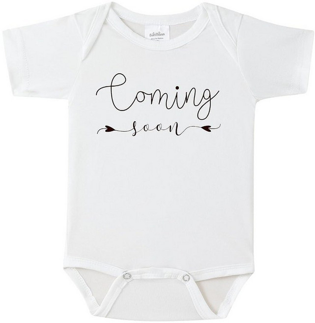 BIBIBLISSBABY Baby Coming Soon 임신 발표 유아용 바디수트 조부모를 위한 새로운 선물 Taro 0-3개월 227901, Cloud