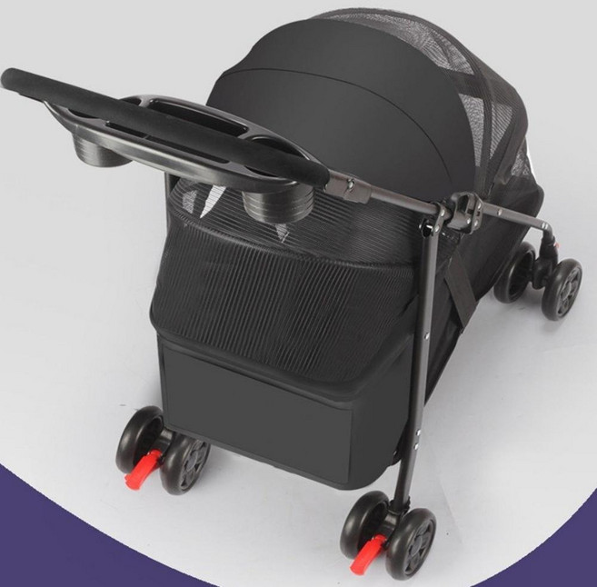 접이식 분리식 반려동물 이동 카트 강아지유모차, 그레이, 1개