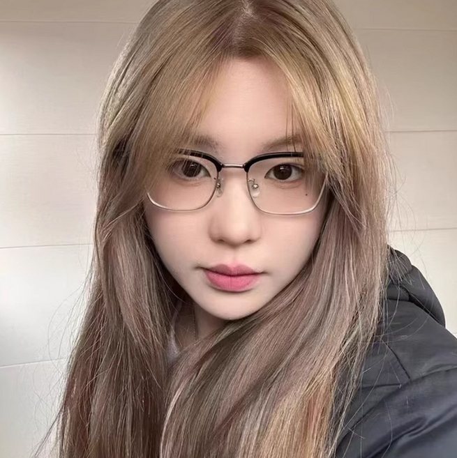 남녀공용 사각 블루라이트 차단 안경 투명 하금테 하은테 반뿔테 반테 가벼운 안경