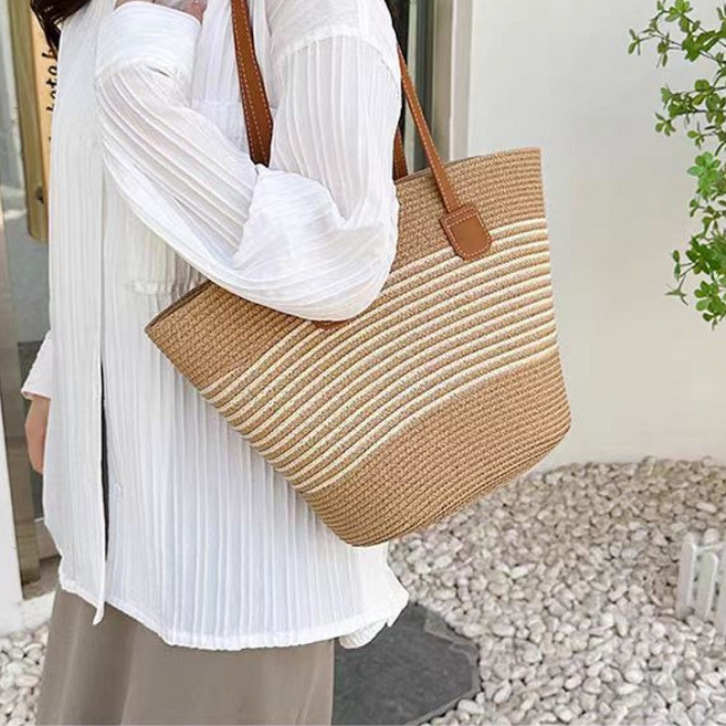 멀론 여름 가벼운 라탄 가방 왕골 숄더백