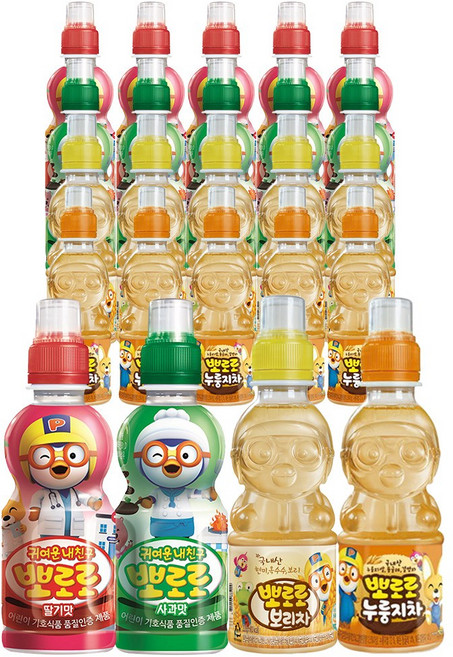 뽀로로음료 딸기6 + 사과6 + 보리차6 + 누룽지차6, 235ml
