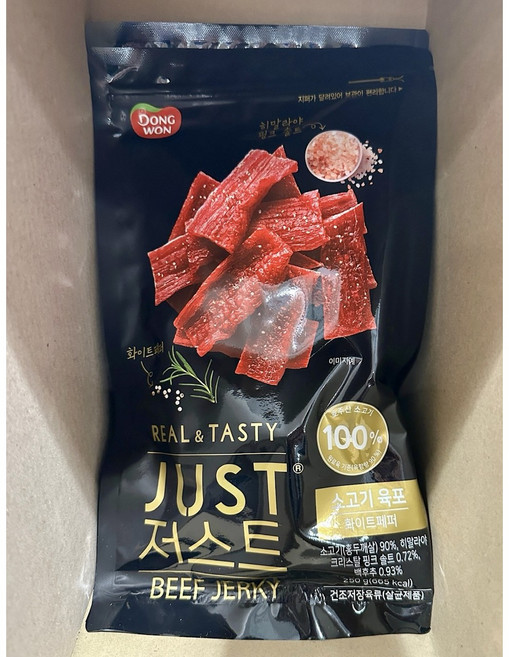 동원 저스트 소고기 육포 250g (화이트 페퍼) 코스트코, 3개