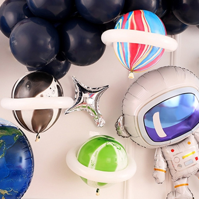 [파티지] 우주풍선 모음 /우주인 UFO 풍선 로켓 지구 행성풍선 우주선, P_D_행성 라텍스풍선 (5개)