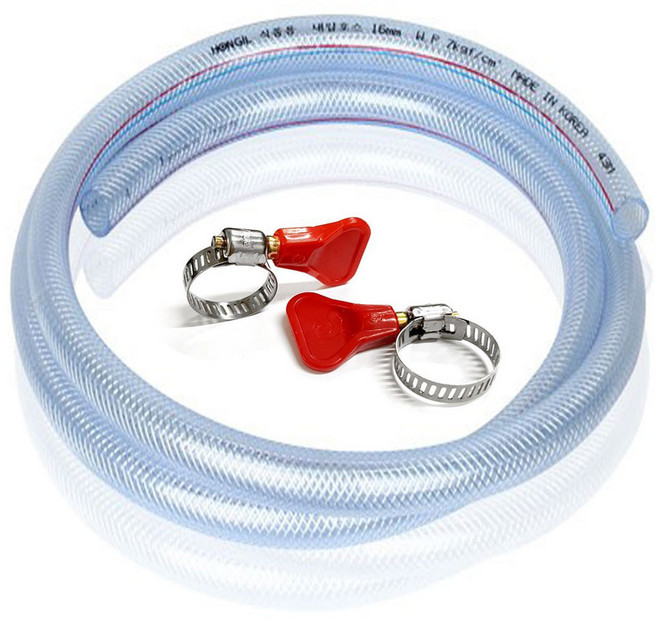 물호스 10M (호스밴드 2개) 가정용 편사 호스 세트, 1개