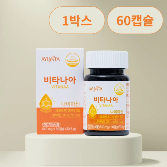 비타나아 고함량 미국산 비타민B 500mg 나이아신아미드 니코틴산아미드, 1개, 60정 - 쿠팡