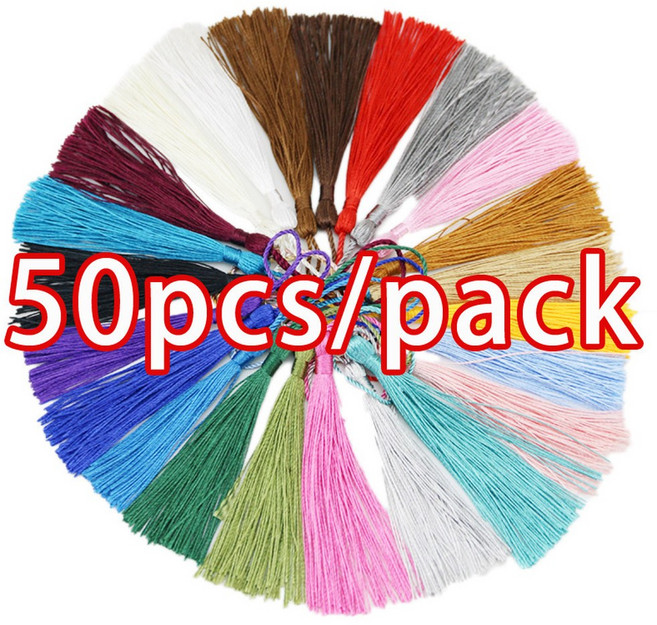 유럽 미니멀리스트 태슬 스트랩 키 펜던트 걸이식 볼 핸들 귀걸이 쥬얼리 액세서리 혼합 색상 팩 당 50 개 8cm, MULTI