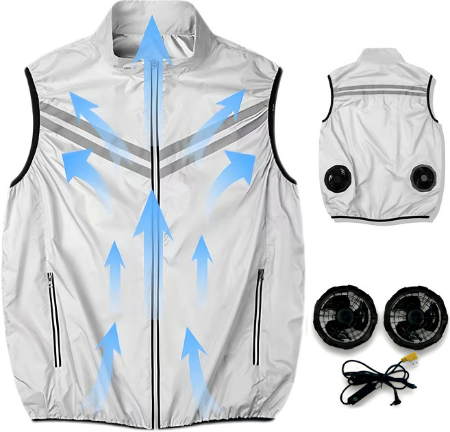 [KC인증] 선풍기 옷 선풍기 조끼 여름 쿨링 아이스 쿨 조끼 아이스 냉방 KTF-8