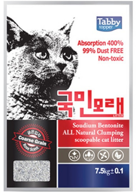 테비토퍼 고양이 국민모래 굵은입자 장미향, 7.5kg, 1개