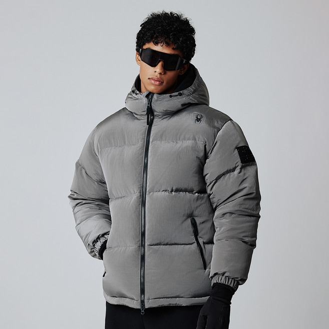 [스파이더 본사 직영] 공용 립스탑 후드 다운 자켓 SPIWCNDJ301UGRY