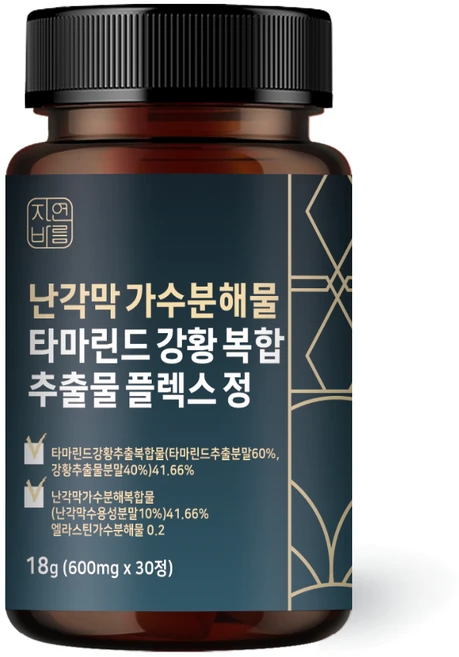 자연바름 난각막 가수분해물 타마린드 강황 복합 추출물 타마 린드 플렉스 250mg, 1개, 30정 - 쿠팡