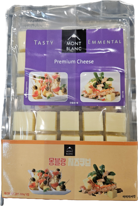 Mont Blanc 몽블랑 치즈 큐브 440g(220gx2개) 에멘탈 고다 중 택1, 220g, 2개