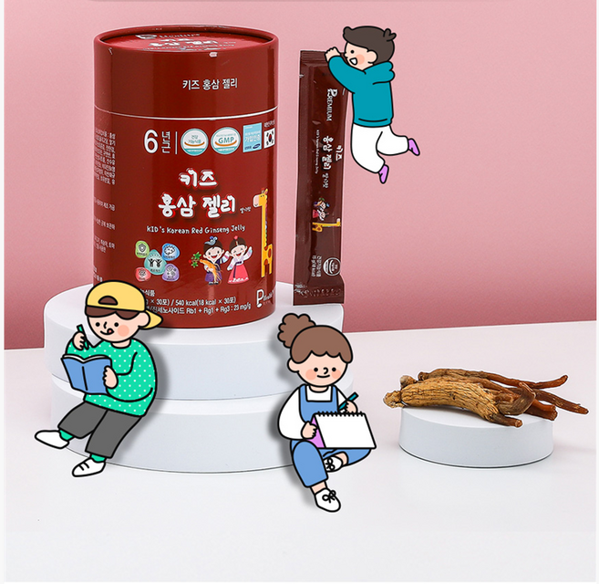 6년근 키즈홍삼 젤리 딸기맛 (15g x 30포), 2개, 450g
