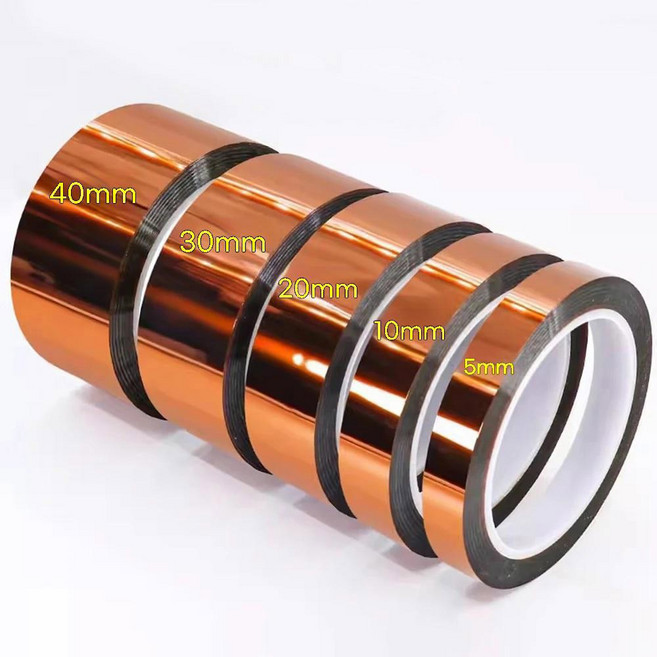 폴리이미드 고온 내열 테이프 금색 접착 와이어 배터리 정전기 방지 회로 기판 보호 절연 캡톤, 5mm, 옵션 1, 99M 3롤