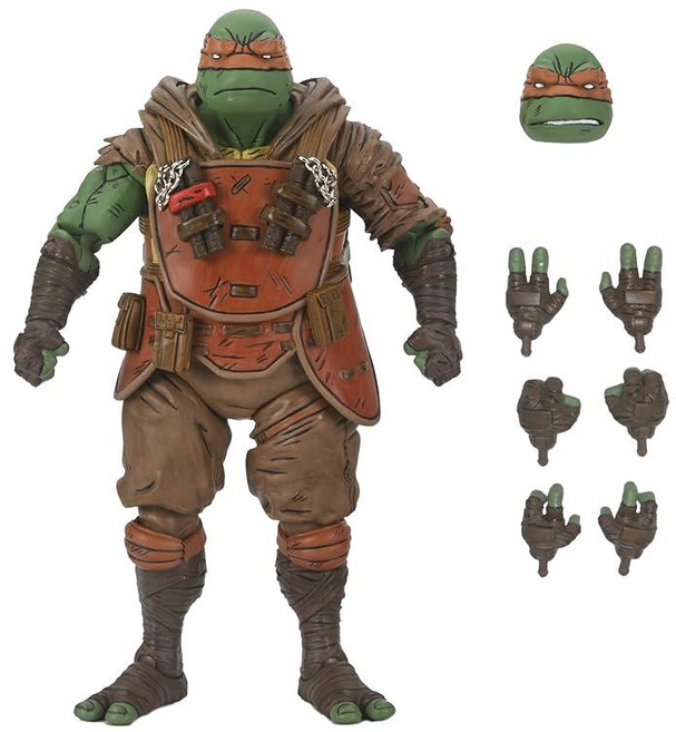 미국출고 평점4.5+ 179196 네카 NECA 십대 돌연변이 닌자 거북이 (마지막 로닌) -1:7 스케일 수집용 액션 피규어 얼티밋 플래시백 미켈란젤로