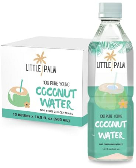 Little Palm - Pure Coconut Water Made from Young Coconuts No Sugar Added Non-GMO Natural Hydr, 오리지널, 500ml