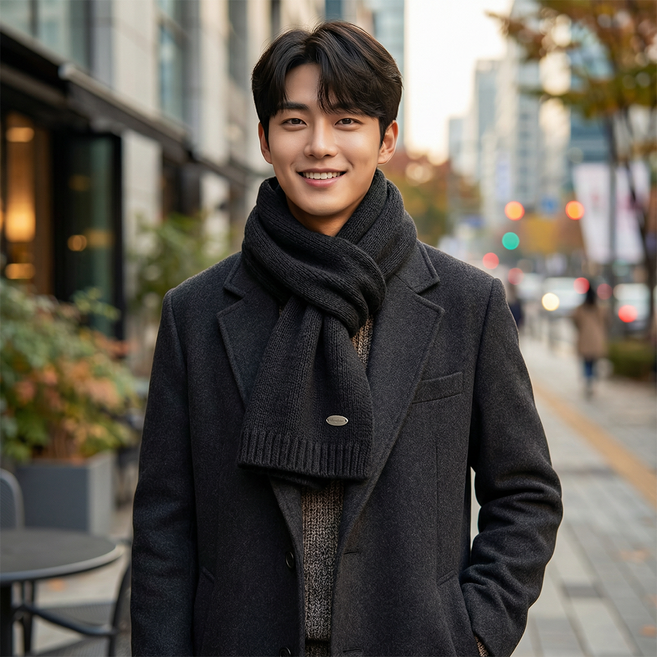 R Succeed I 남성 겨울 패션 머플러 따뜻한 소프트 에 베이직 목도리