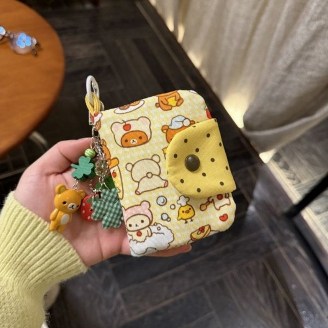 리락쿠마 동전지갑 카드지갑 키링 파우치 학생 미니 지갑 귀여운 캐릭터 소품
