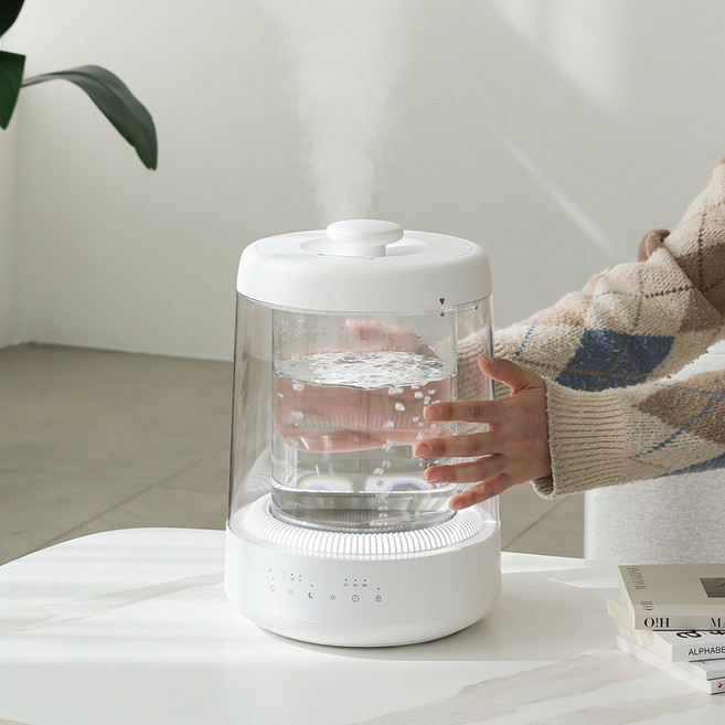 모리츠 루미글래스 스팀 가열식 가습기 4L, 화이트, MGU-040