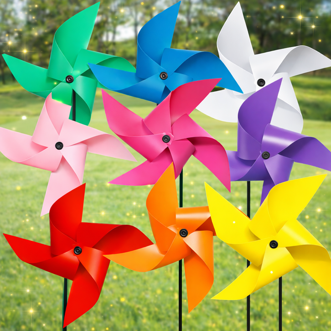 정원바람개비 만들기재료 미니 야외파티 회오리 무지개 레인보우 조류퇴치 두더지 장난감 캠핑, 혼합-10개묶음(일반)