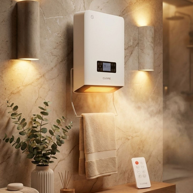 까르페 스마트 욕실 히터 PRO 벽걸이형 24시간 켜짐/꺼짐 예약 쾌속발열 무타공 방수 LED 스크린터치 멀티 PTC 온풍기(무선리모컨+수건걸이 증정)