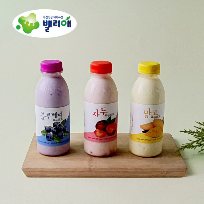 밸리애 요구르트 450ml 3가지맛 세트 자두 망고 블루베리 각1개씩, 1개