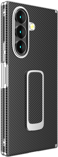 YINUO 갤럭시 Z 폴드 천연 가죽 슬림 그립 360도 각도 조절이 거치대 듀얼 중축 힌지 보호 후면 케이스