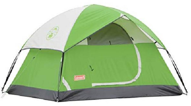콜맨 썬돔 초특가 초경량 백패킹 방수 텐트 (2인용 / 3인용 / 4인용 / 6인용) Coleman Sundome 캠핑 하이킹 경량 방수 텐트, 2인, 팜 그린