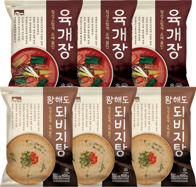 고향식품 옛맛 육개장 600g&되비지탕 600g 반반 세트 여섯팩 (각3), 1세트, 3.6kg